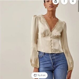 Reformation Rosen Silk Top